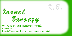 kornel banoczy business card